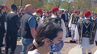 Boston annual Greek parade celebrating it in the Commons