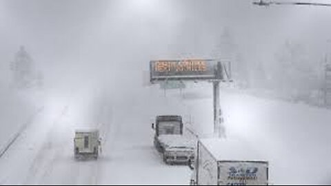A major interstate shut down by snow as a ‘life-threatening’ blizzard slams the Sierra Nevada,