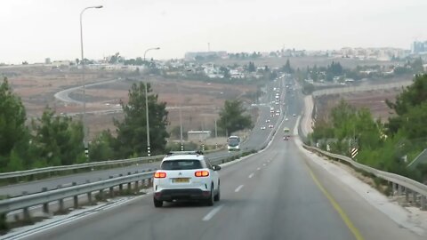 Beautiful land of Israel. Ride with me on the bus to Givat Ze'ev, north of Jerusalem, Steve Martin