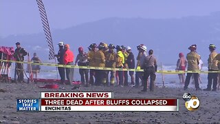 Three killed in Encinitas bluff collapse