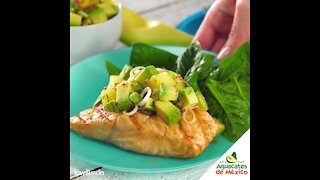 Grilled Salmon with Avocado Sauce