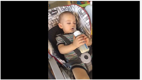 Baby is too tired to finish drinking bottle