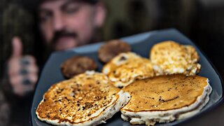 Sausage Pancakes w/ Fried Eggs & Sausage Patties | ASMR (Whispering, Chewing Sounds)