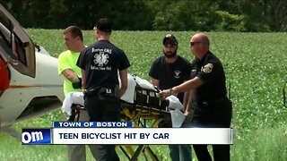 Teen bicyclist hit by car in Town of Boston