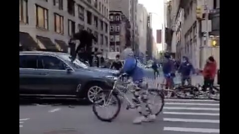 WILD Video Shows NYC Bikers Attacking Moving Car In Broad Daylight