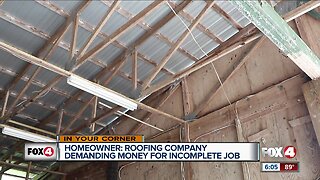 Roofing company presses for payment; homeowner fights back