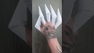 Origami easy paper wolf claws with Ski #shorts #origami #diyorigami #diy #paper #wolf #claws