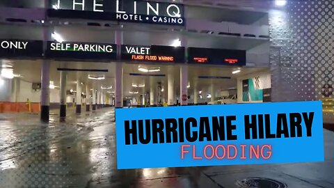 Hurricane Hilary Flooding At The Linq 🌀 (August 18th, 2023) 4K