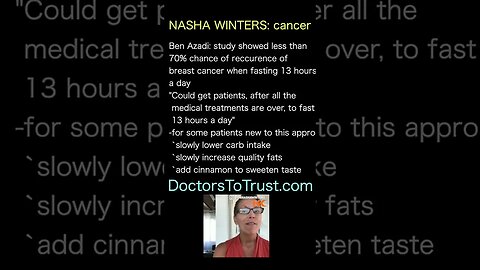 DR NASHA WINTERS Fasting 13 hours a day HELPS with CHEMOTHERAPY