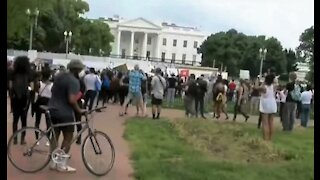 White House briefly locked down after protesters mobbed front