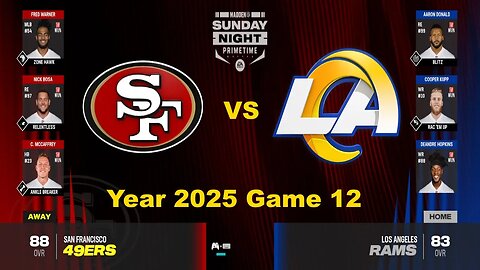 Madden 24 Year 2025 Game 12 49ers Vs Rams 1.4x Speed