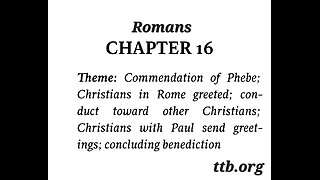 Romans Chapter 16 (Bible Study)
