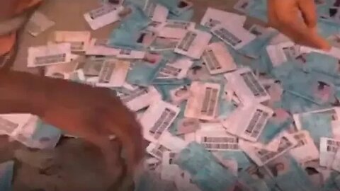 Youth reportedly discover uncollected PVCs at Abete playground, Iwaya, Lagos.