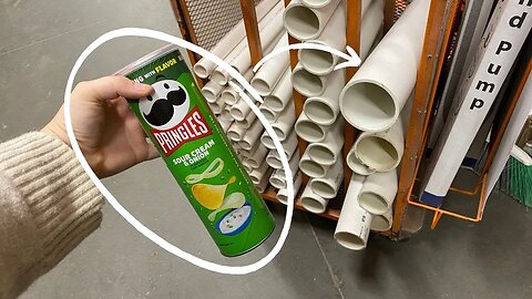 Grab Pringles and a PVC pipe for this genius organizing hack!