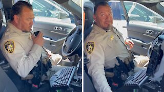 Retiring Police Officer receives touching message from his son during final sign-off