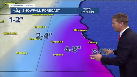 Up to 12 inches of snow forecasted for lakeshore areas