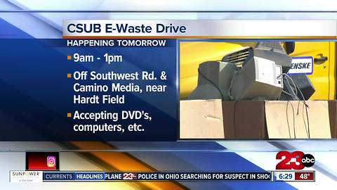 CSUB E-Waste Drive on Saturday, October 14, 2017