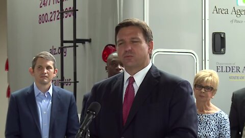 Florida Gov. Ron DeSantis speaks at Jacksonville assisted living center