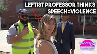 MUST WATCH: LEFTIST PROTESTER THINKS SPEECH IS VIOLENCE
