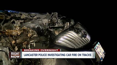 Lancaster police investigating overnight car fire on train tracks