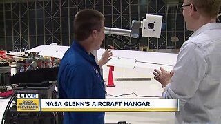 Trent visits NASA Glenn Research Center's aircraft hanger