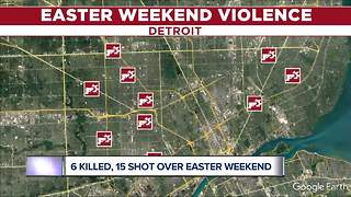 15 shot, 6 killed over violent Easter weekend in Detroit