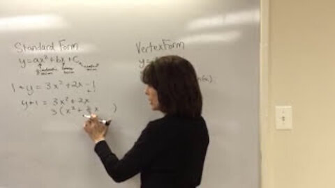 Changing a quadratic equation from standard form to vertex form