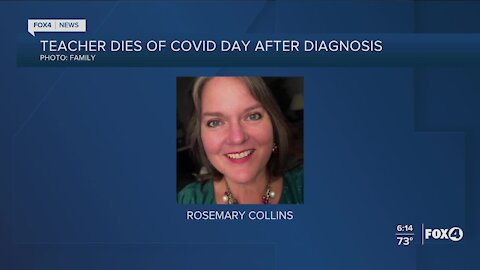Teacher dies day after COVID diagnosis