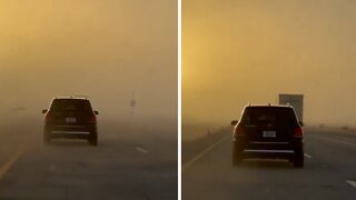 Extreme dust storm makes for scary driving in California
