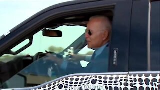 President Biden drives the F-150 LIghtning