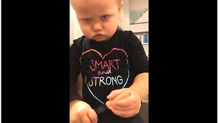 Sweet Toddler Makes Priceless Face When Caught Red Handed