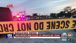 Brightline train strikes and kills bicyclist in Boynton Beach