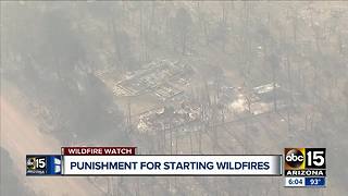 Starting a wildfire in Arizona can come with big consequences