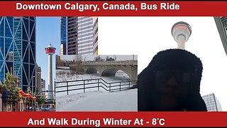 Downtown Calgary, Canada 🇨🇦, Bus Ride and Walk During Winter At -32°C