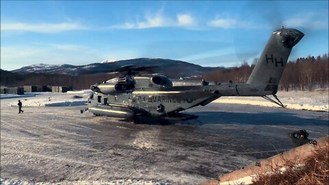 German Marines hitch a ride from U.S. Marines during Cold Response 2022