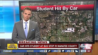 High school student hit by car while waiting for school bus