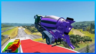 TruckFails | Trucks Jumping - Full Speed - Experiment #244 | BeamNG.Drive |TrucksFails