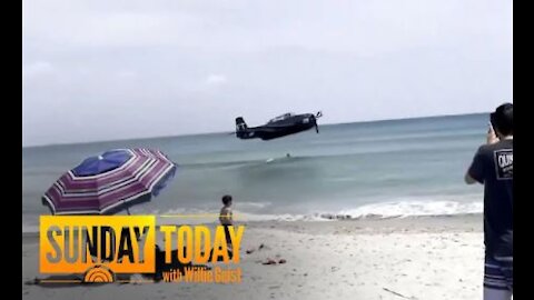 WWII Plane Makes Emergency Landing In Ocean During Air Show In Florida