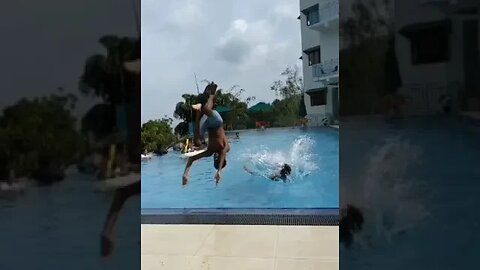 Double Swiming pool jump.😃