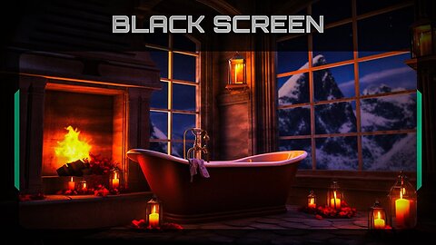 ASMR Ambience: Water Sounds Hot Tub & Crackling Fireplace Sounds | ASMR Sounds | Black Screen