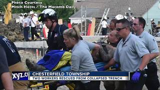 Two workers rescued from collapsed trench in Chesterfield Township