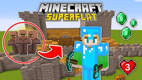 Building a Villager Trading Hall CASTLE! | Minecraft Superflat Survival [Episode 3]