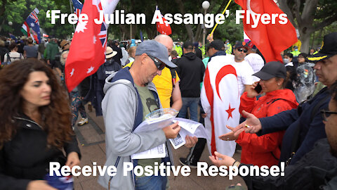 Very Positive Response to 'Free Julian Assange' flyers at Millions March in Sydney