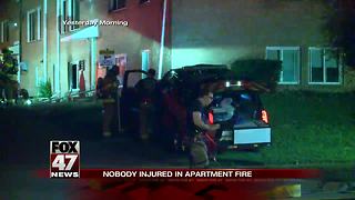 UPDATE: No one was injured in the apartment fire in Lansing