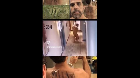 Biden drags girl back into hotel room. He is identified by his finger lake tattoos on his back.