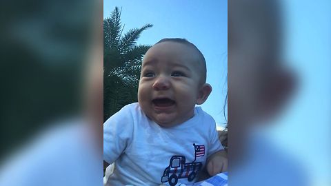 Baby Loves To Laugh At Fireworks