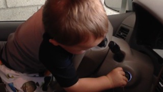 Little Boy Starts A Car And Offers To Drive