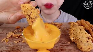 ASMR MUKBANG｜KFC CHICKEN, CHEESE BALL, CHEESE STICKS, FRIES, CHEESE SAUCE | FOOD RELAXING Satisfying