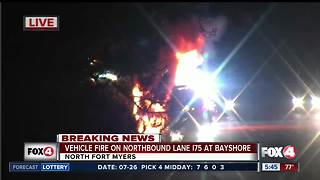 Vehicle fire near I75 at Bayshore rd