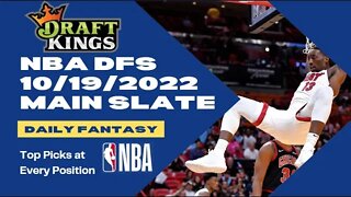 Dreams Top Picks for NBA DFS Today Main Slate 10/19/2022 Daily Fantasy Sports Strategy DraftKings